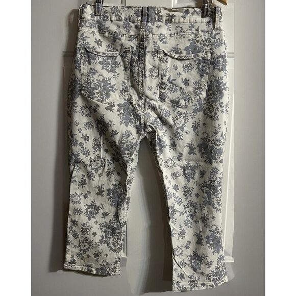 Lee Platinum Label Blue Blk White Capris Women’s 12 Medium EUC Back To School - Picture 2 of 11